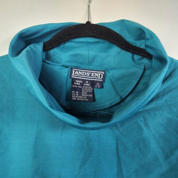 VTG Lands End Womens Size S Teal 90s Collared Pullover Windbreaker Jacket - Picture 2 of 8